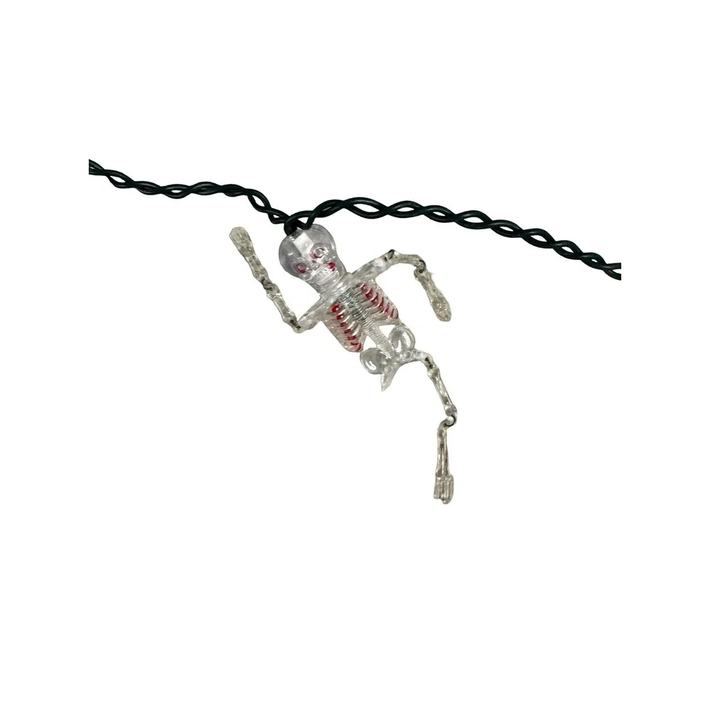 Vintage Halloween Skeleton String Lights Green Glowing Indoor Decor RX003-1